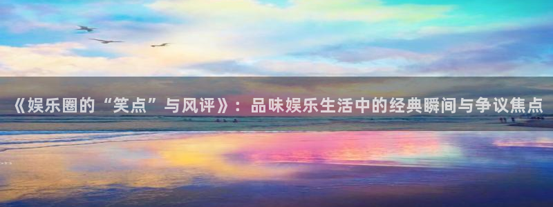 壹号大舞台：《娱乐圈的“笑点”与风评》：品味娱乐生活中的经典瞬间与争议焦点