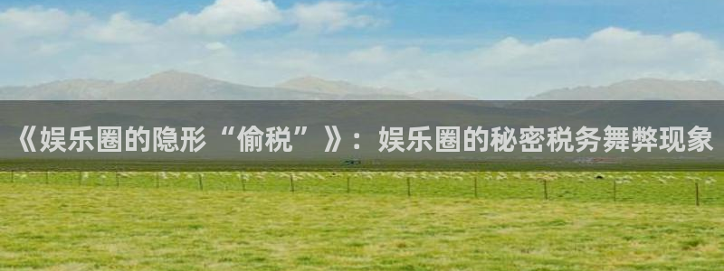 壹号app下载：《娱乐圈的隐形“偷税”》：娱乐圈的秘密税务舞弊现象